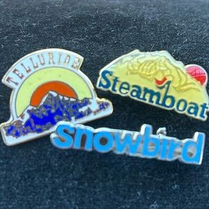 🎿 Vintage 70’s Ski Resort Pins Colorado / Utah